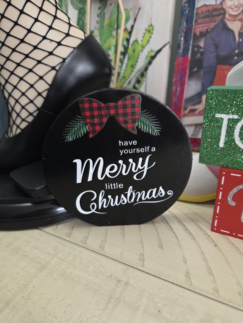 Festive Christmas Tabletop Decor Sign Bundle - Set of 4 🎄✨ EUC - Picture 2 of 8
